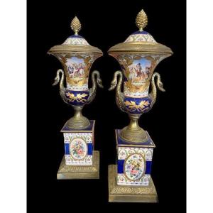 Pair Of Sèvre Porcelain Vases