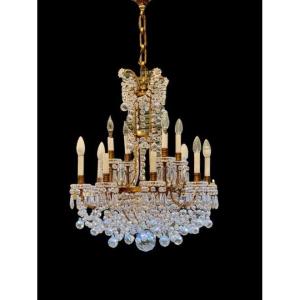 Lustre bronze et cristal de Baccarat