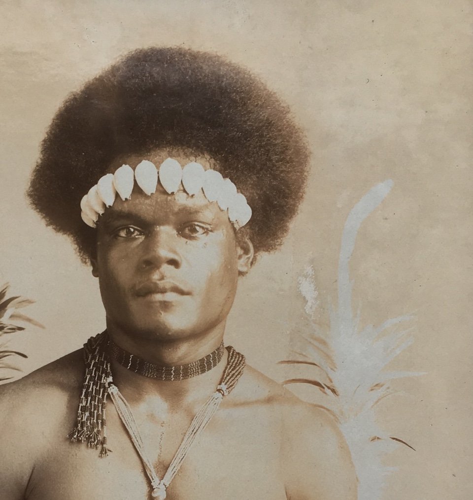 Silver Print Of A Solomon Island Warrior, Malaita. Josiah Martin-photo-2