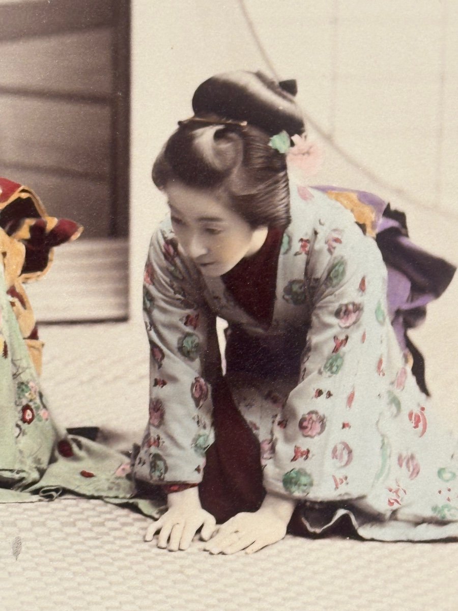 Photographie. Kusakabe Kimbei, cérémonie de visite, Japon, 19e siècle -photo-2