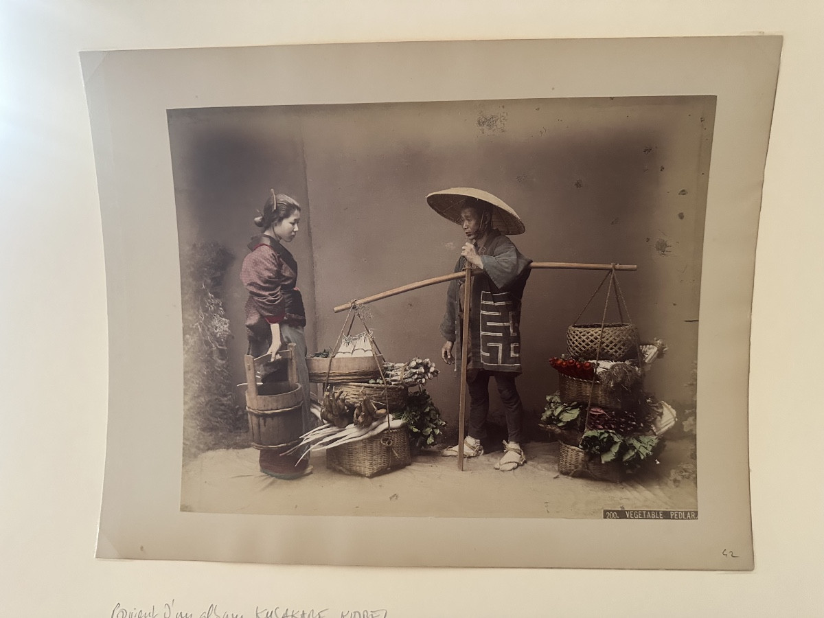 Kusakabe Kimbei, Original Photograph Of A Street Vendor, Japan, Ca. 1880-photo-3