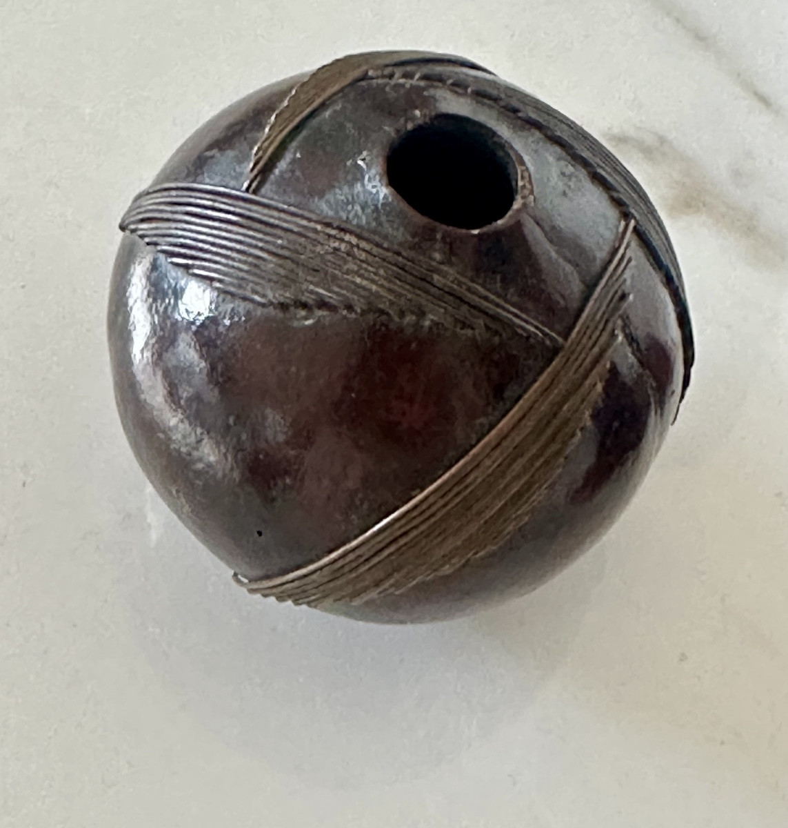 Poire à poudre, tabatière Zoulou, Afrique du Sud -photo-3