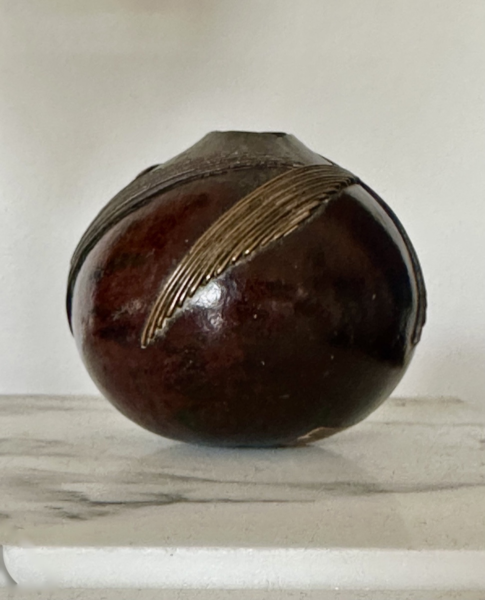 Poire à poudre, tabatière Zoulou, Afrique du Sud -photo-4