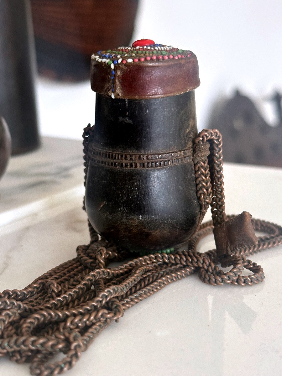 Tabatière en corne, Maasaï, Kenya - Tanzanie, Afrique de l'Est -photo-4