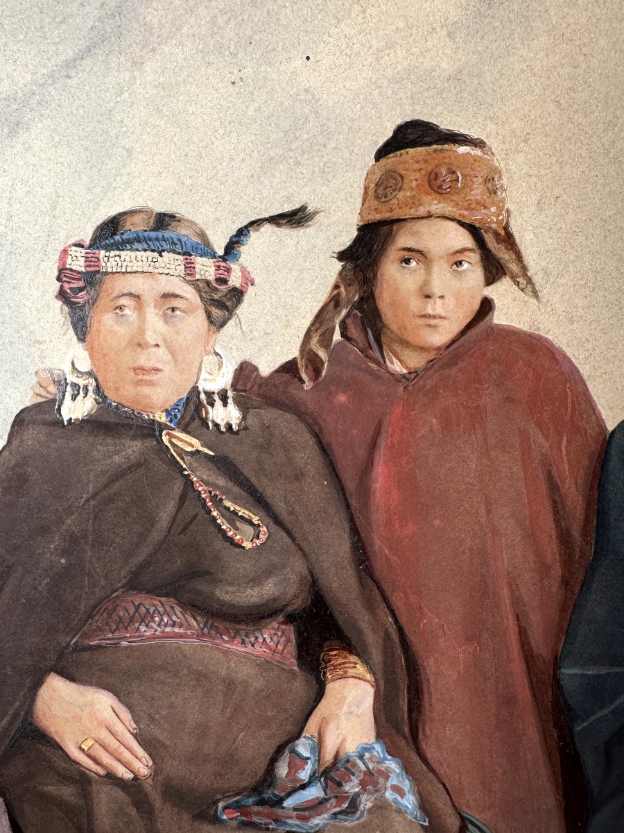 Portrait Of A Mapuche Family, Chile - Argentina, 19th Century-photo-2