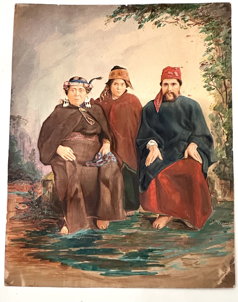 Portrait Of A Mapuche Family, Chile - Argentina, 19th Century-photo-1