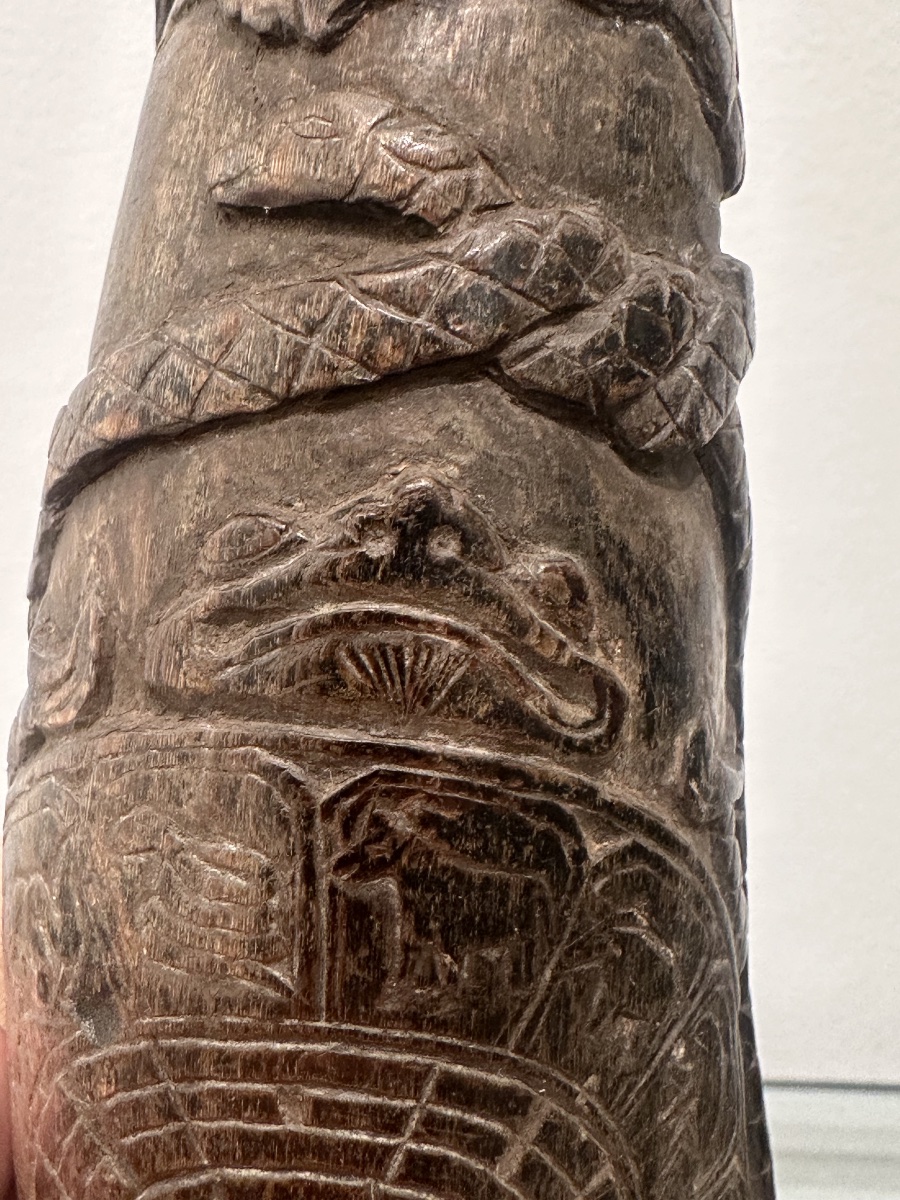 Corne d'exorcisme Thun-rva, Tibet, 19e siècle-photo-3