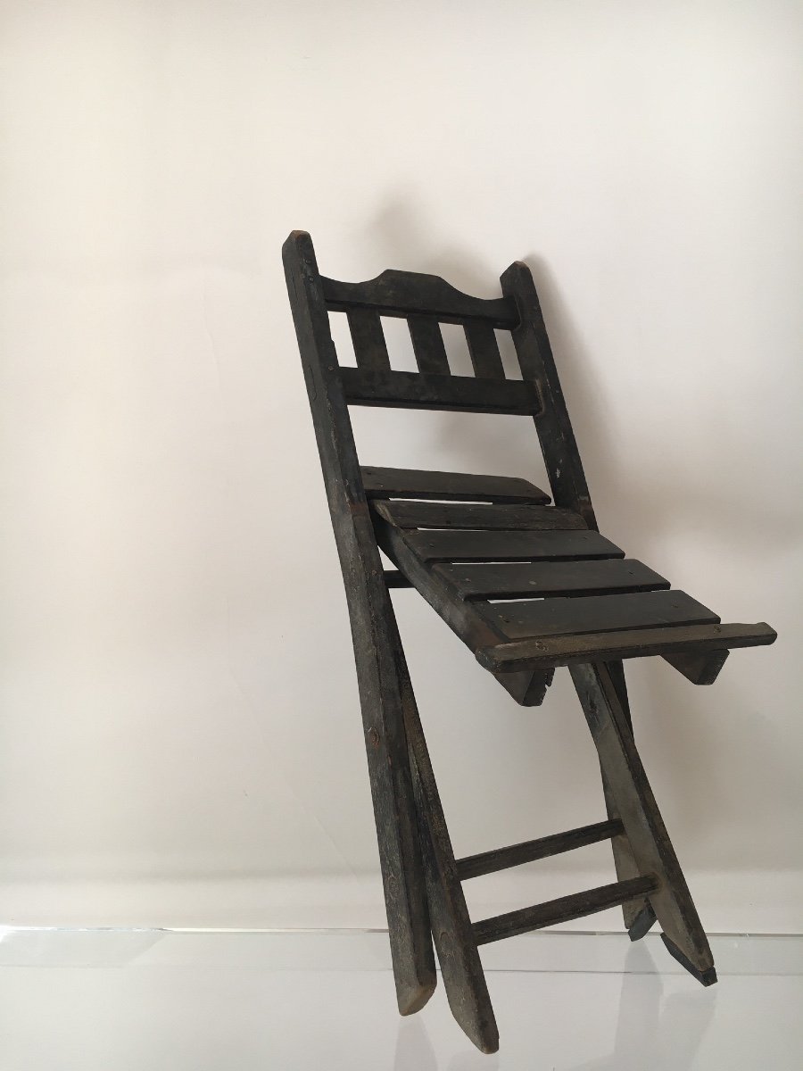 Chaise pliante africaine, Mali, ethnie Malinke. Art tribal -photo-2