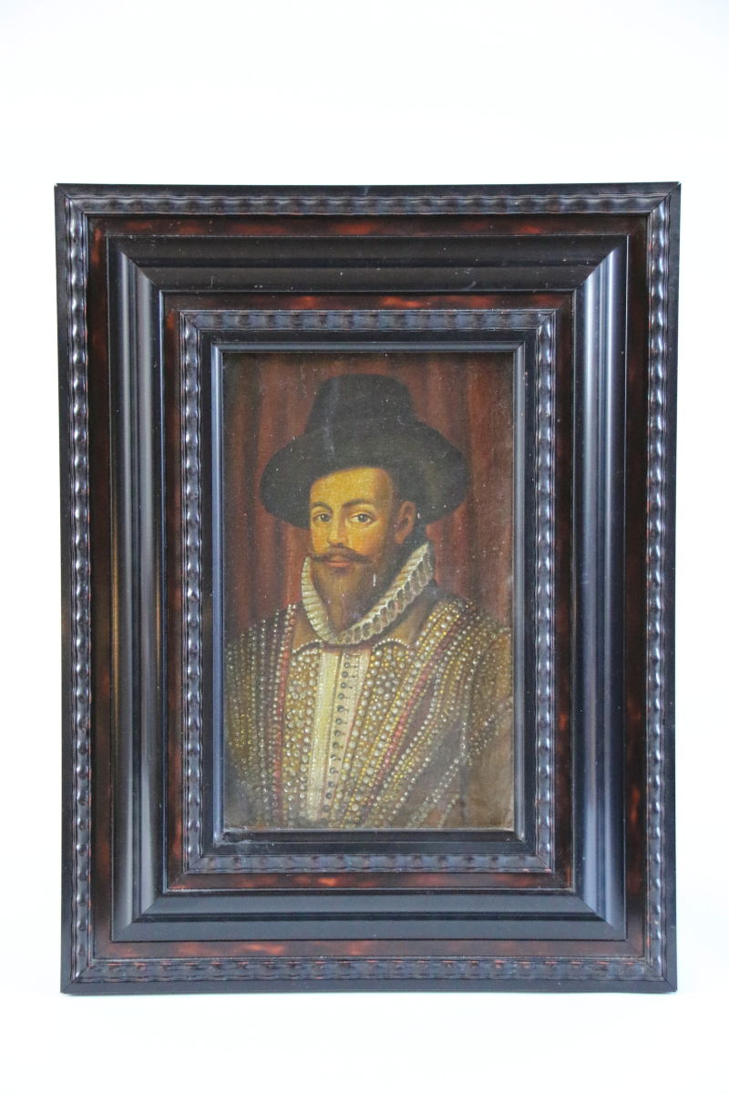 Oil On Wood Of The 19th Century In The Taste Of The 17th Century Representative A Gentleman In Chap-photo-1