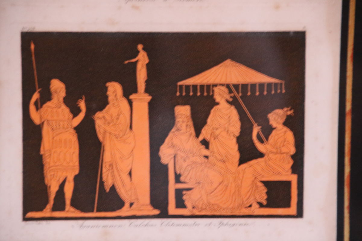 19th Century Engraving Representative Scenes From Etruscan Life-photo-4