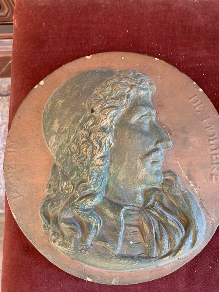 Pair Of Moliere And Corneille Medallions-photo-3