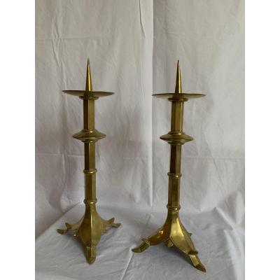 Pair Of Copper Candlesticks