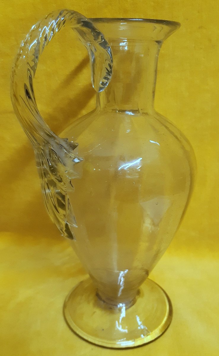 Pitcher Pitcher Carafe Blown On Foot Shower XVIII- XIXth-photo-4