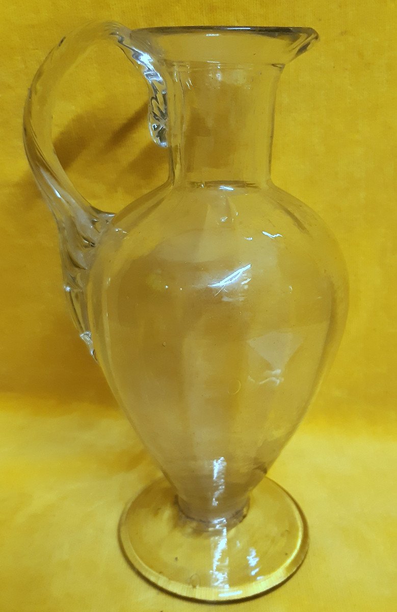 Pitcher Pitcher Carafe Blown On Foot Shower XVIII- XIXth-photo-1