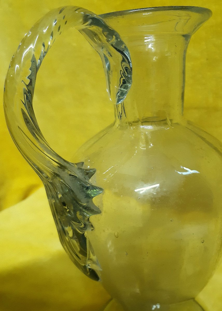 Pitcher Pitcher Carafe Blown On Foot Shower XVIII- XIXth-photo-5