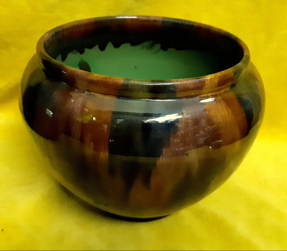 Lot 3 Cache Pots Vases Balls In Glazed Terracotta By J Massier (1850-1916) Vallauris-photo-5