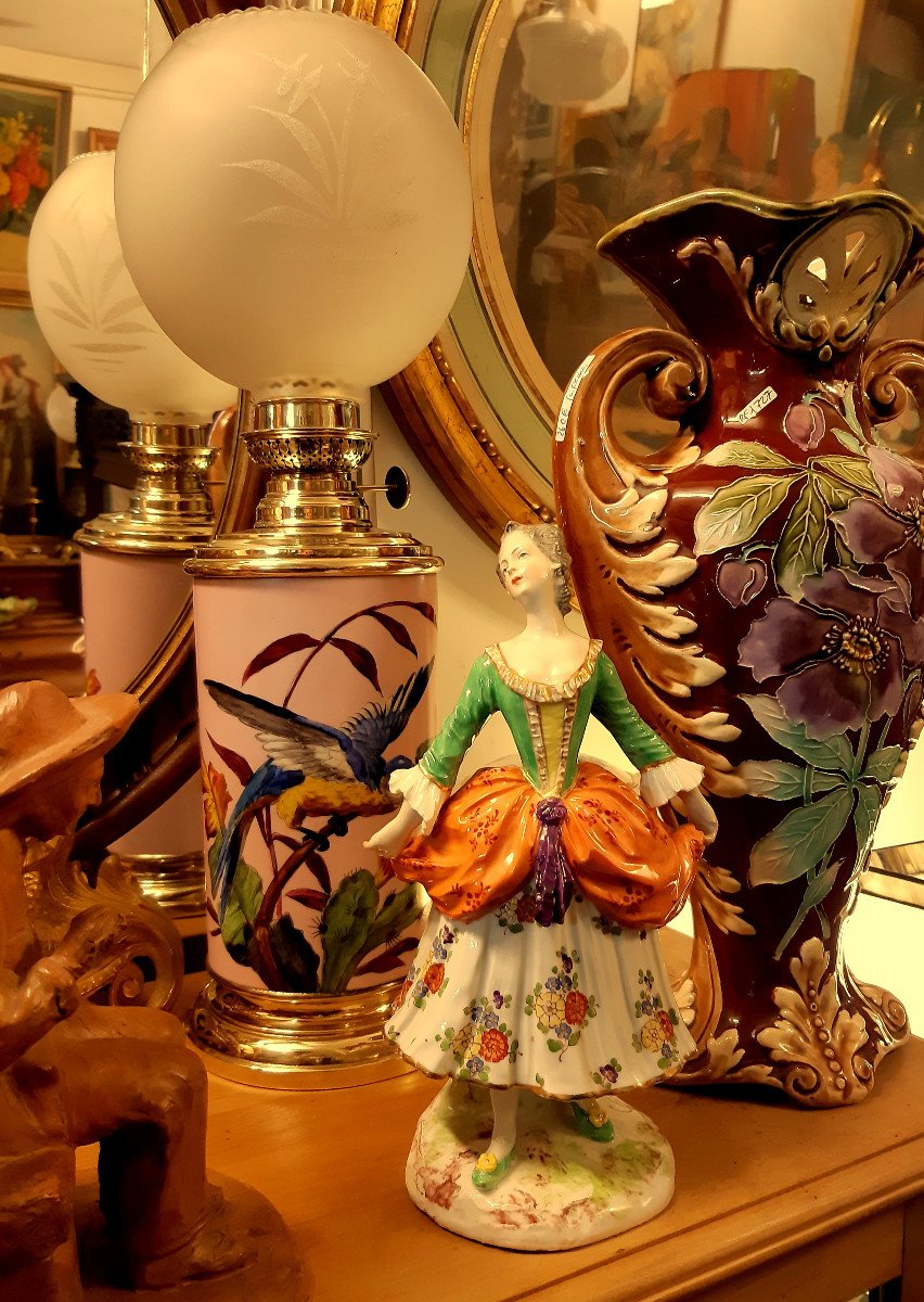 Large Subject In Saxony Meissen Porcelain Female Dancer 18th Style By Capanini-photo-8