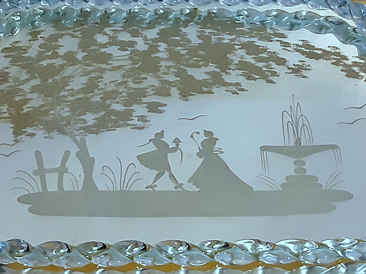 Mirror Tray Murano Venice Romantic Decor Marquise Marquis XVIIIth 1950-60-photo-2