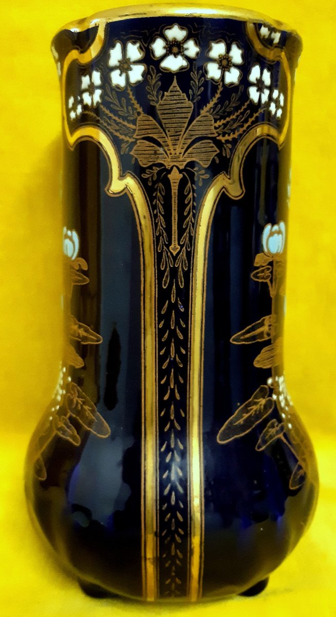 Vase Balustre Faience Luneville Art Nouveau "1900" Keller Et Guérin Modèle « Nymphéa »-photo-2