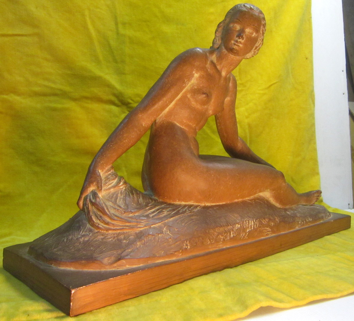 Large Sculpture Art Deco Woman Languid From Joe Descomps-photo-4