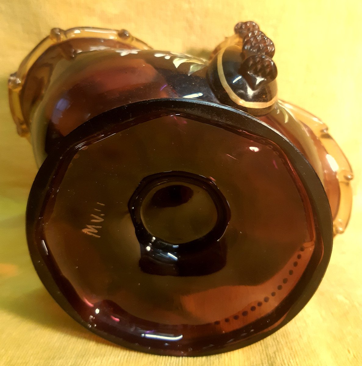 Verrerie Legras Montjoie Panier Aux  Violettes émaillées 1900-photo-2