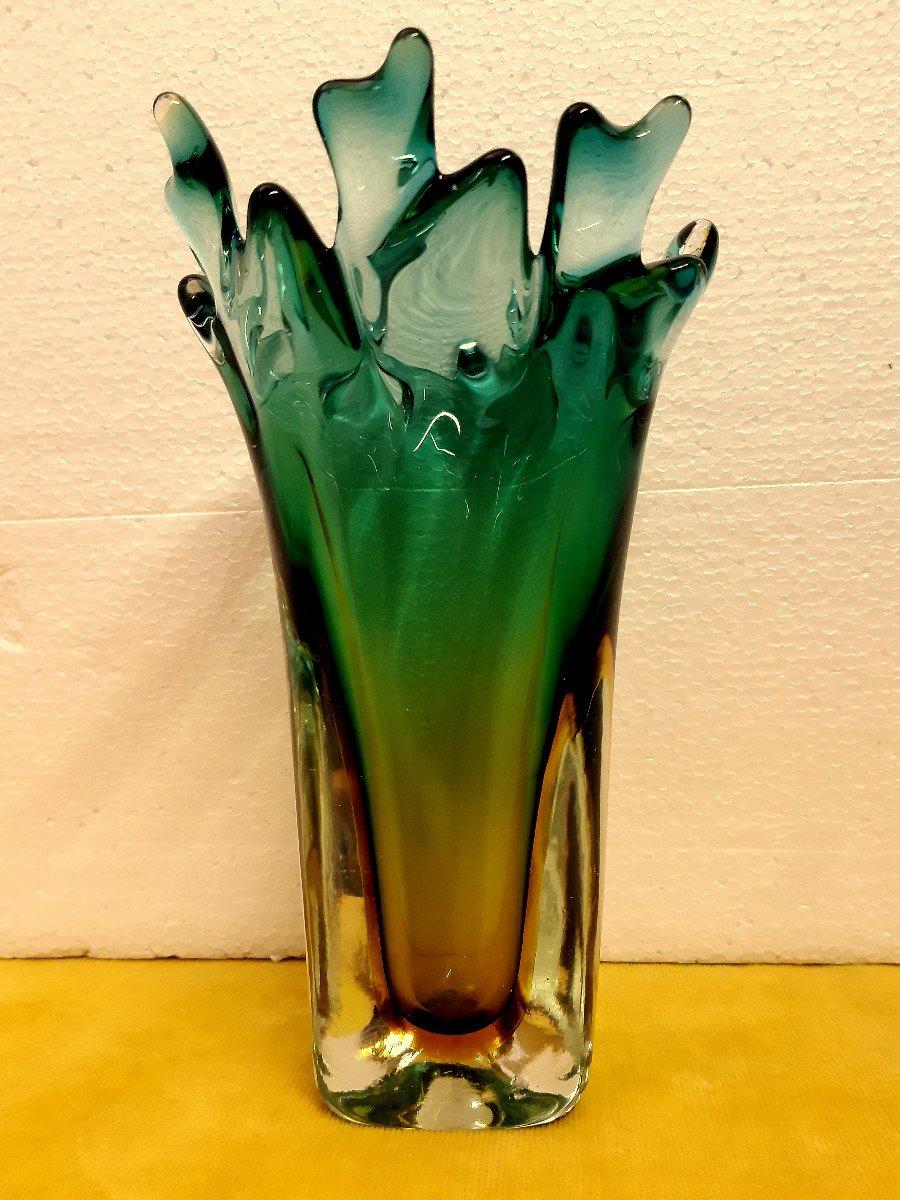 Murano Technical Sommerso Vase By Flavio Poli Year 1950-60-photo-2