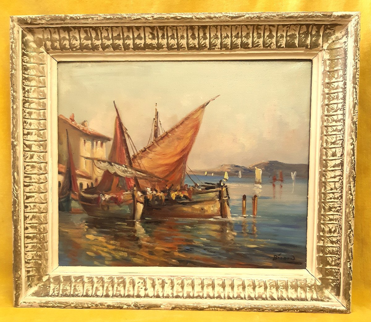   Port de Mer de Méditerranée et Bateaux  de R.BERARD (L. BISSINGER 1899-1978)-photo-2
