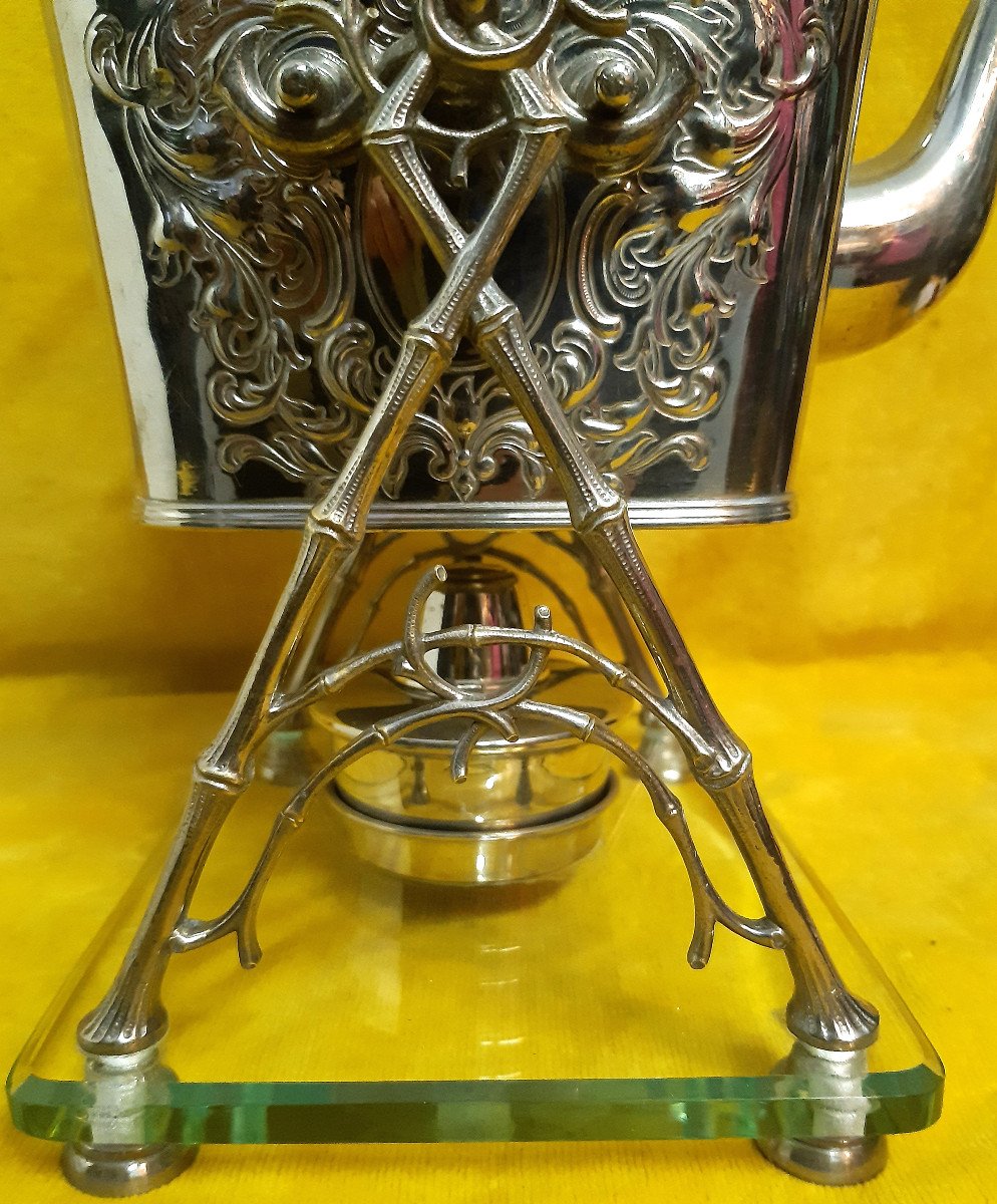 Samovar Jug Teapot With Japanese Bamboo Style Warmer-photo-2