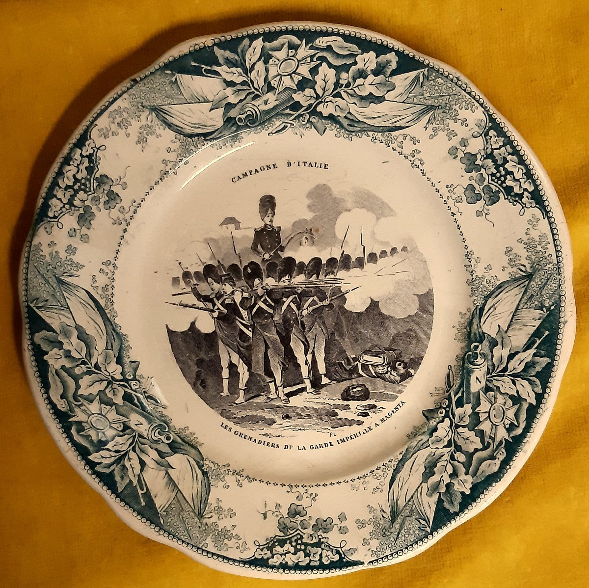 Napoleon's Italian Campaign Plates Creil Montereau Gold Medal 1849-photo-4