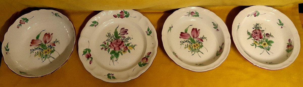 Service de Table « Réverbère » K G Lunéville 117 Pièces Faïence Demi-porcelaine Décor de Fleurs-photo-5