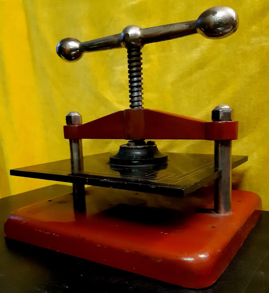 Presse d’Atelier 19éme en Fonte, Relieur ,Graveur ,Collage ,Céramique ,Herbier… Etc -photo-4