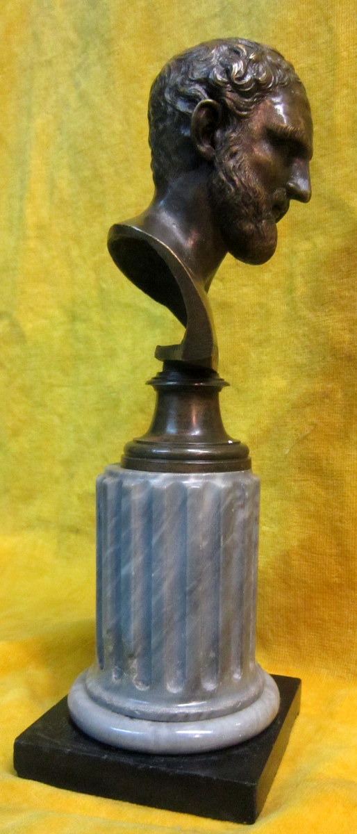 Bronze De Bibliothéque Démosthéne Orateur Athénien-photo-4