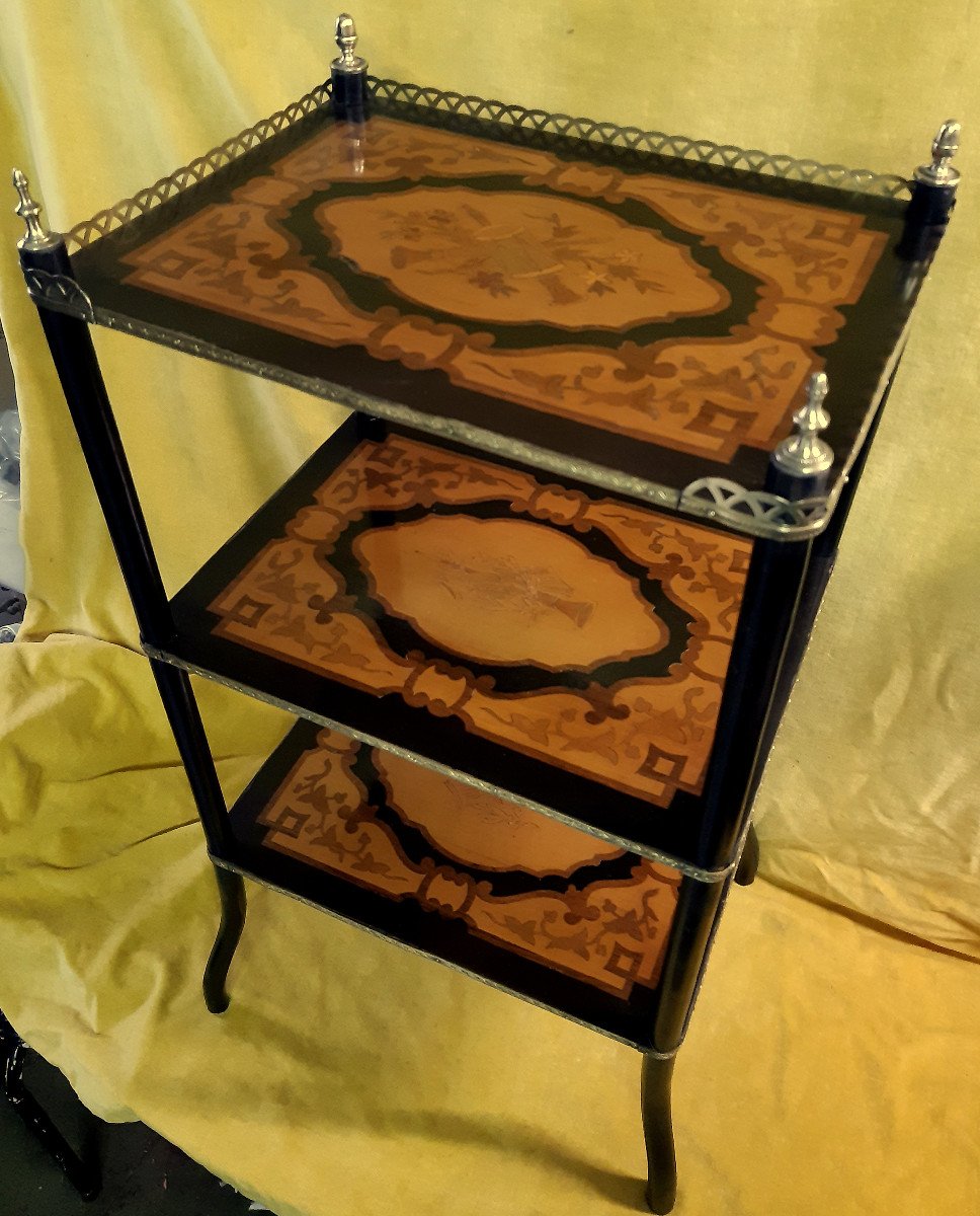 Etagère Porte Partition Sellette Marqueterie Napoléon III Attribues de la Musique 19ème-photo-3