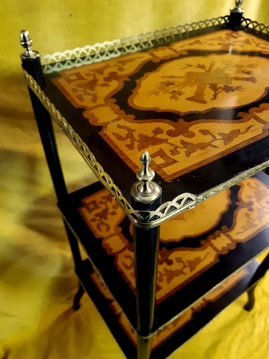 Etagère Porte Partition Sellette Marqueterie Napoléon III Attribues de la Musique 19ème-photo-2