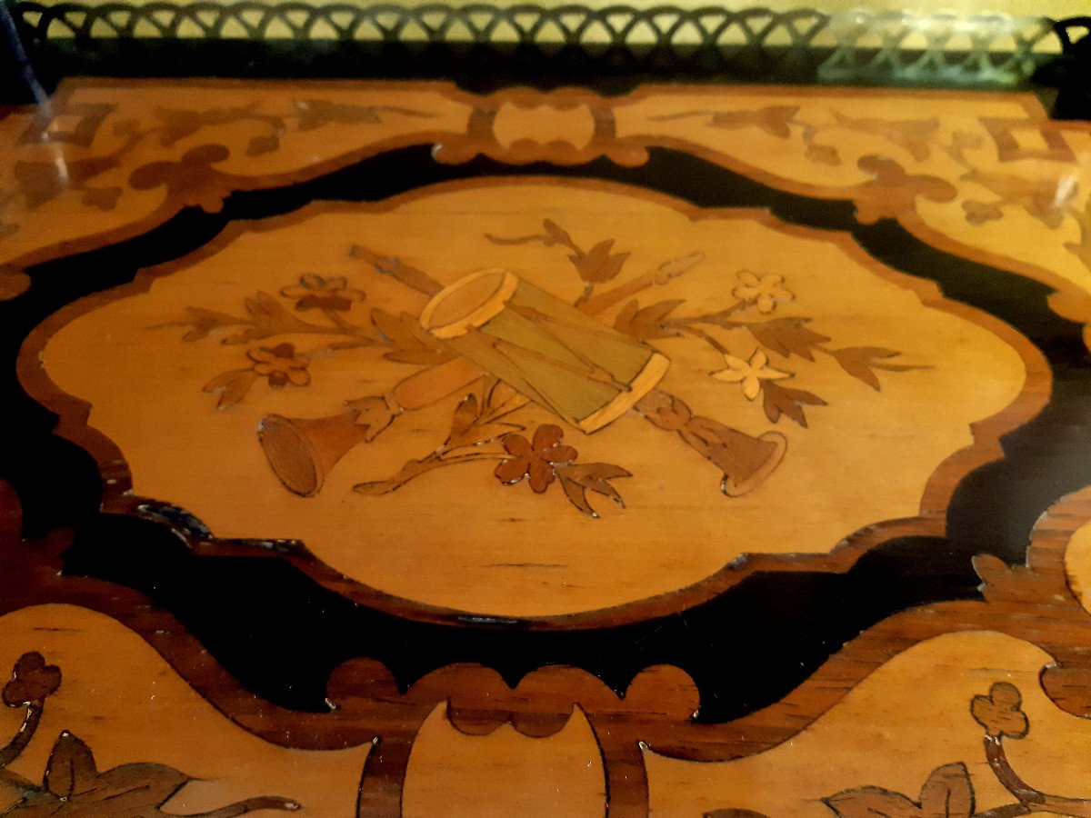 Etagère Porte Partition Sellette Marqueterie Napoléon III Attribues de la Musique 19ème-photo-4