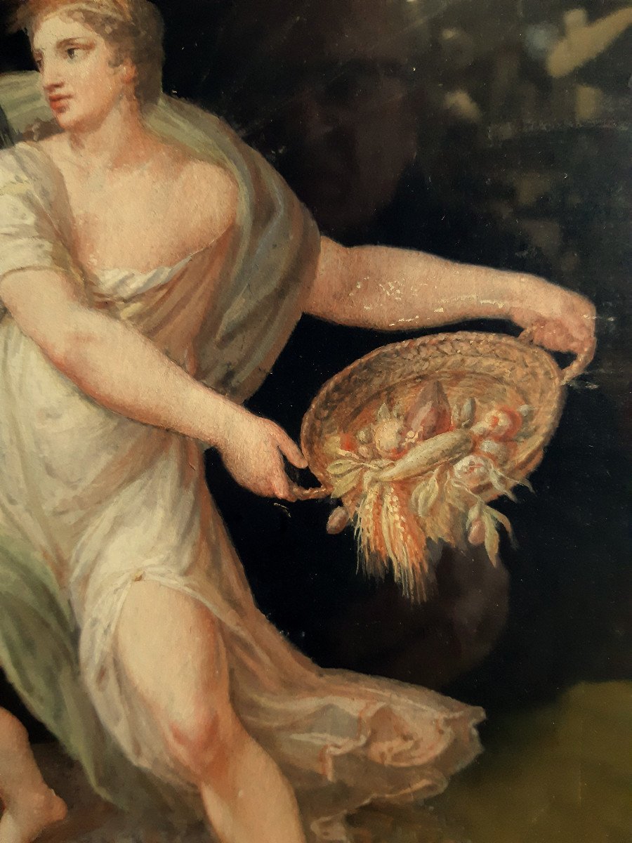 Peinture Mythologique Italienne  « Cérès » par Michelangelo MAESTRI (1779-1812) Epoque  Empire -photo-2