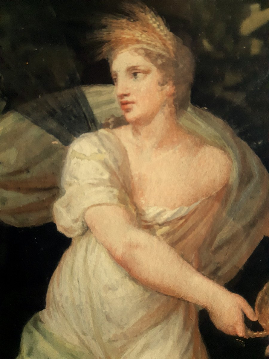Peinture Mythologique Italienne  « Cérès » par Michelangelo MAESTRI (1779-1812) Epoque  Empire -photo-4