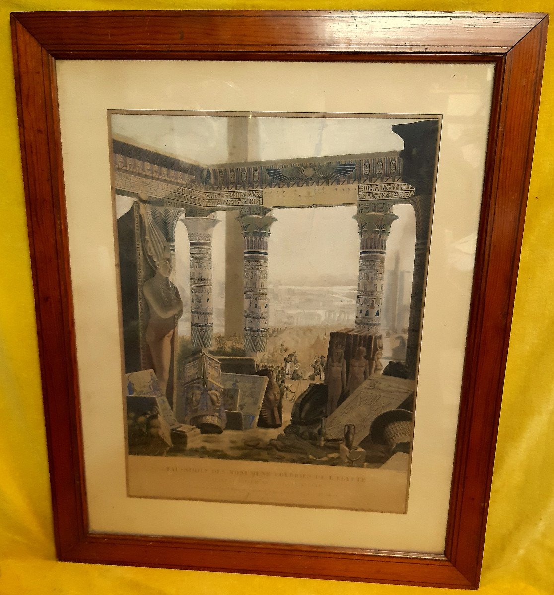 Lithograph Frontispiece “facsimile Of The Colored Monuments Of Egypt” 1825 Napoléon Campaign -photo-8