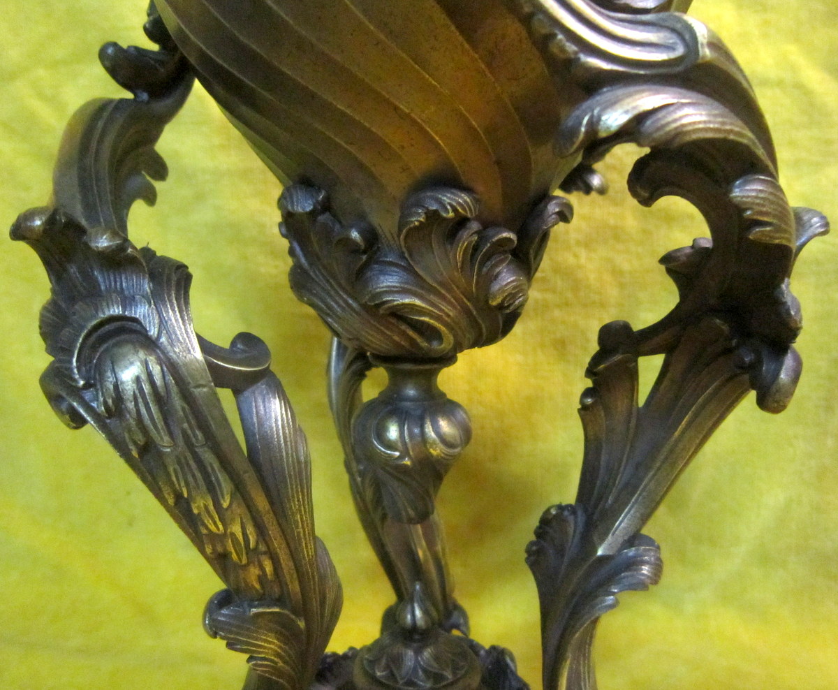 St Bronze Lamps Pair Large Lxv Rockery Napoleon III-photo-4