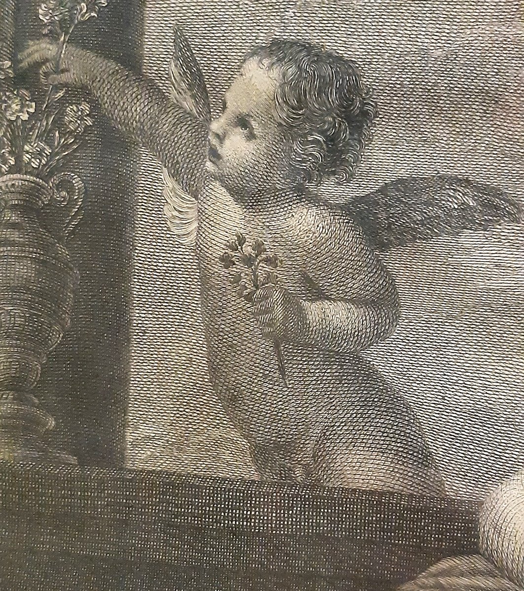 Gravure " Vénus Parée Par Les Graces " de 1773 d’une Peinture de Guido RENI (1575-1642)-photo-3