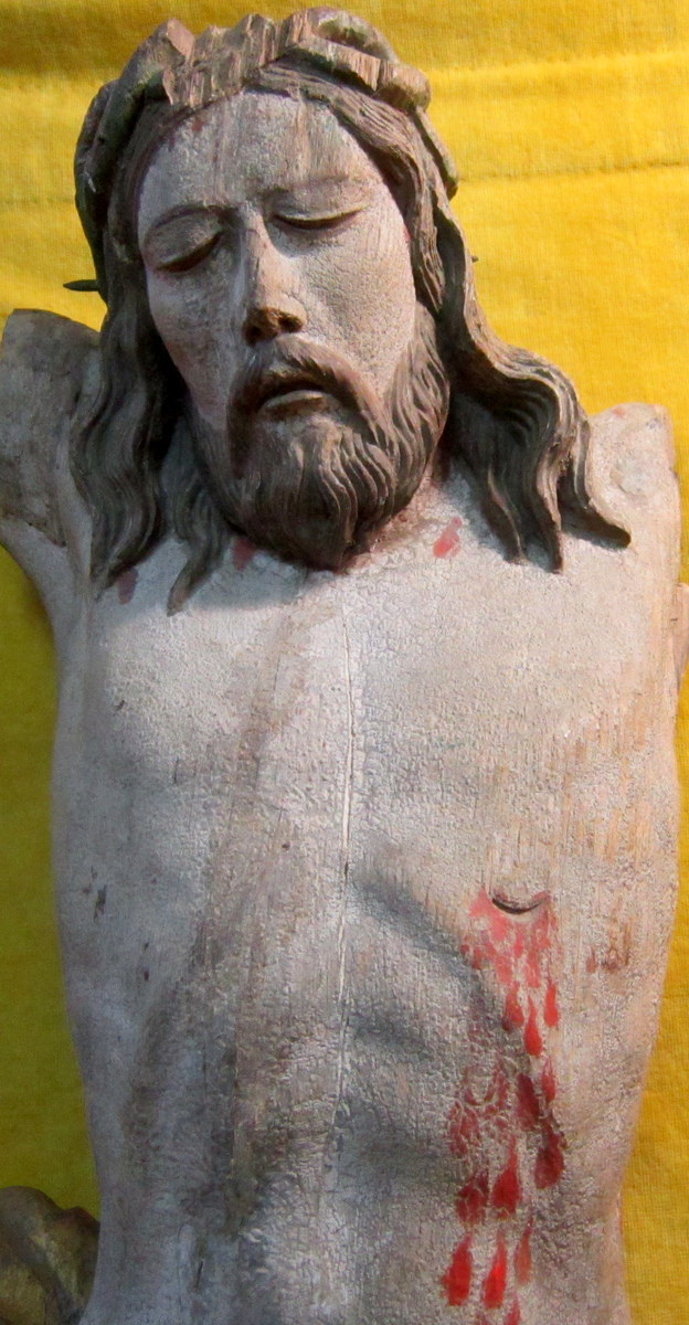 Grand Christ 17-18éme Chêne polychromé BRETAGNE