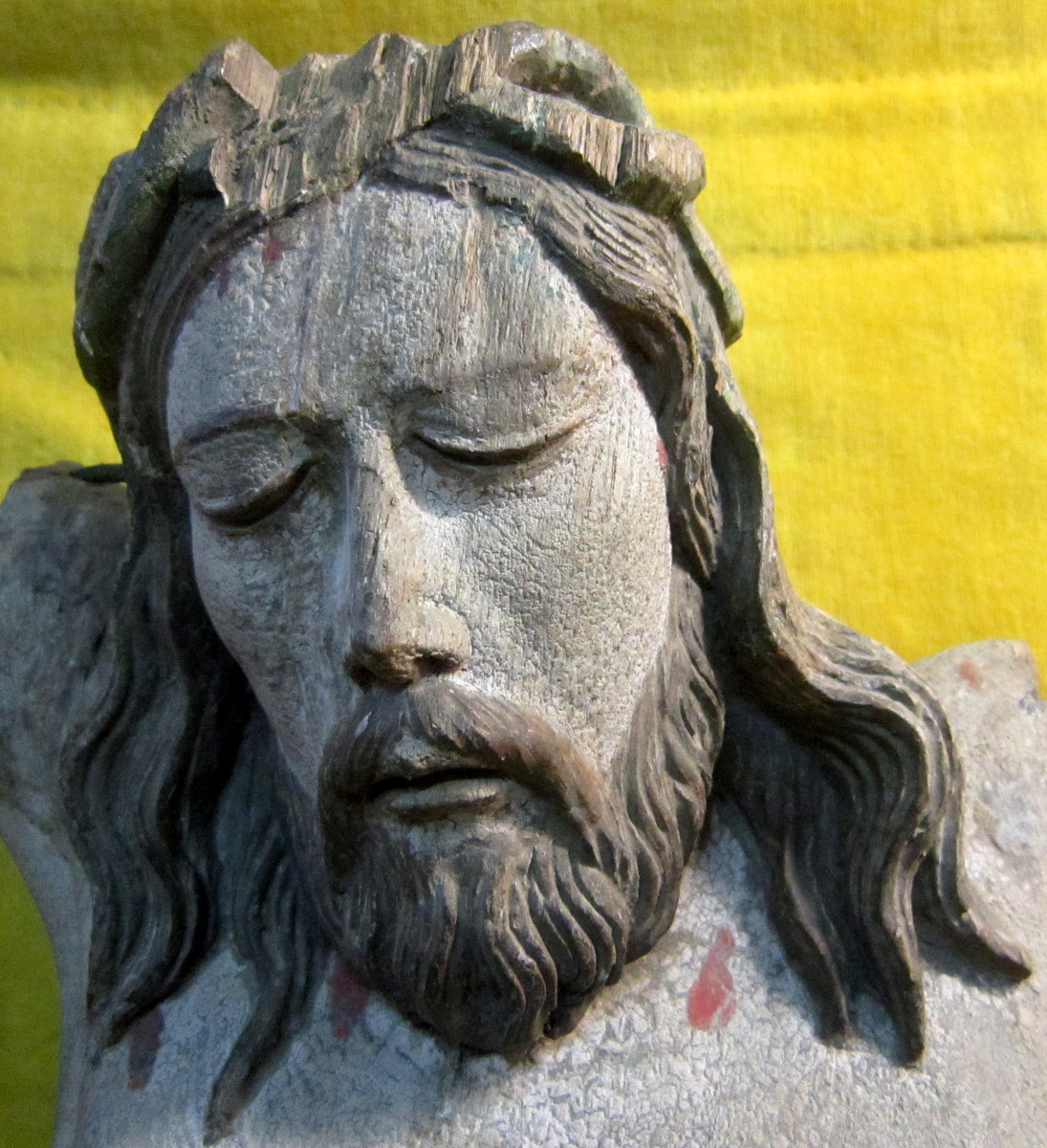 Grand Christ 17-18éme Chêne polychromé BRETAGNE-photo-1