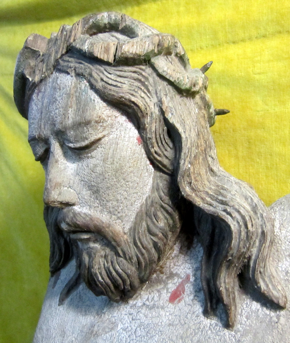 Grand Christ 17-18éme Chêne polychromé BRETAGNE-photo-2