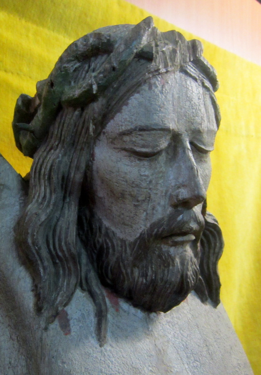 Grand Christ 17-18éme Chêne polychromé BRETAGNE-photo-3