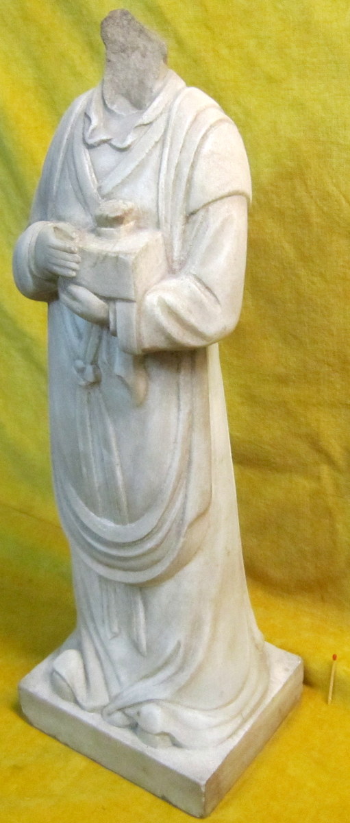 Grande Statue (54 cm)de Dignitaire Religieux Acéphale Chine 19-20 éme-photo-2