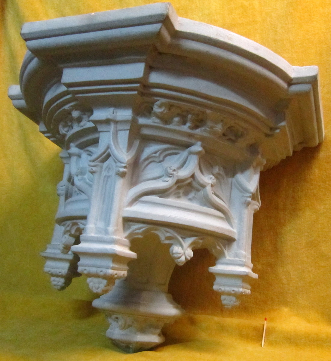 Console Support Statue Néogothique Terre Cuite 19éme