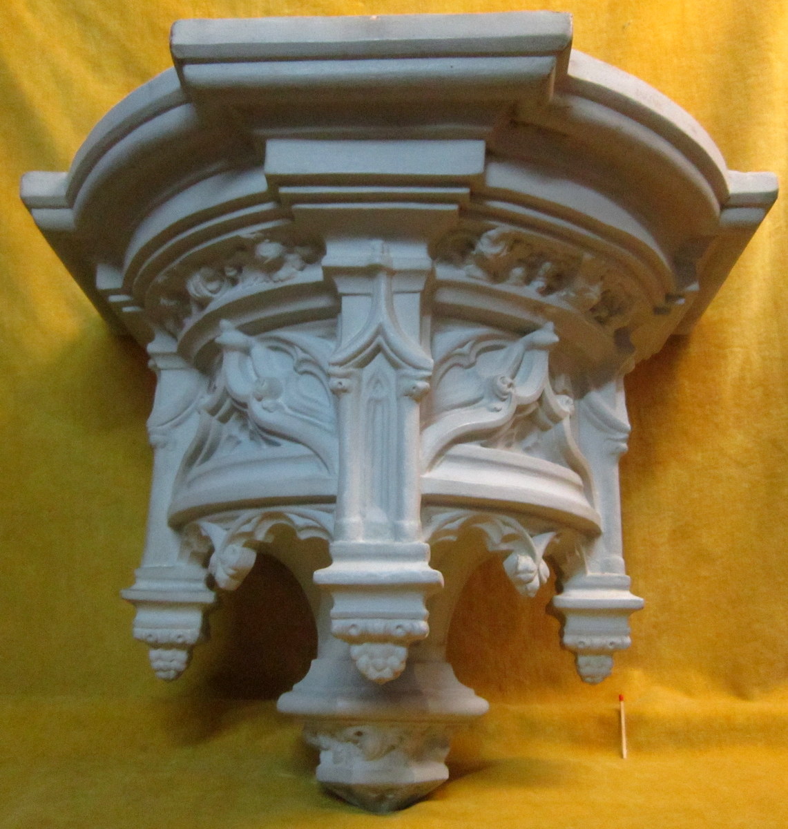 Console Support Statue Néogothique Terre Cuite 19éme-photo-3