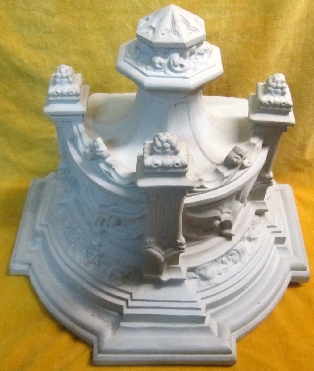 Console Support Statue Néogothique Terre Cuite 19éme-photo-4