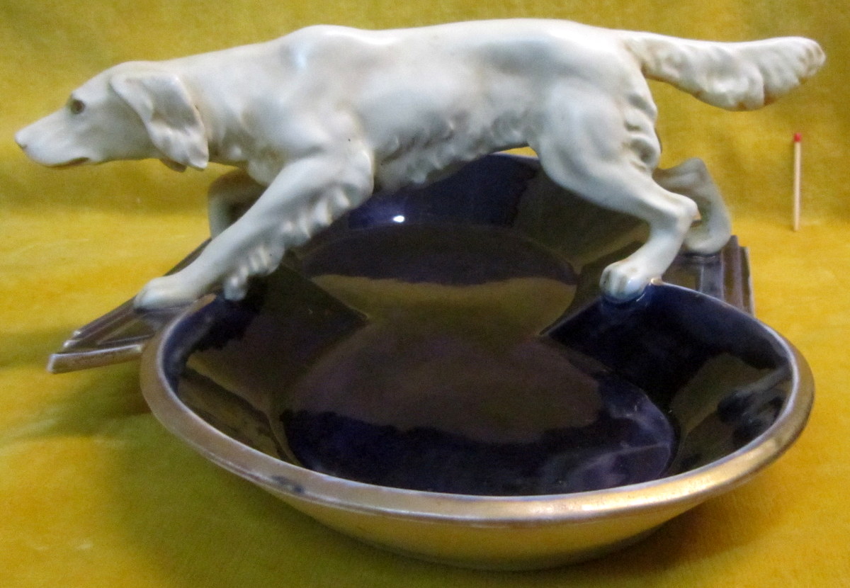 Setter Dog Porcelain Royal Dux Art Deco-photo-2