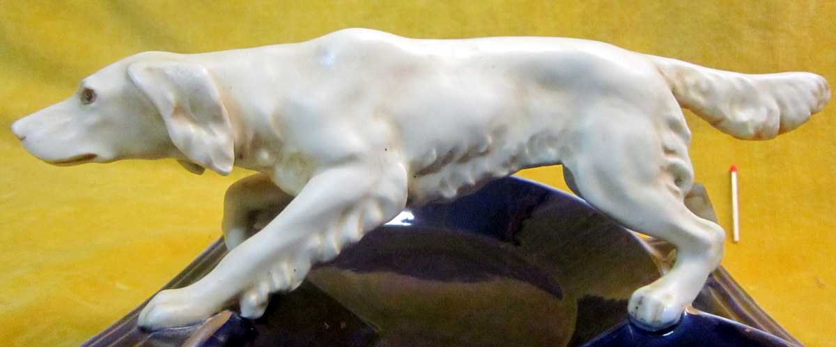 Setter Dog Porcelain Royal Dux Art Deco-photo-4